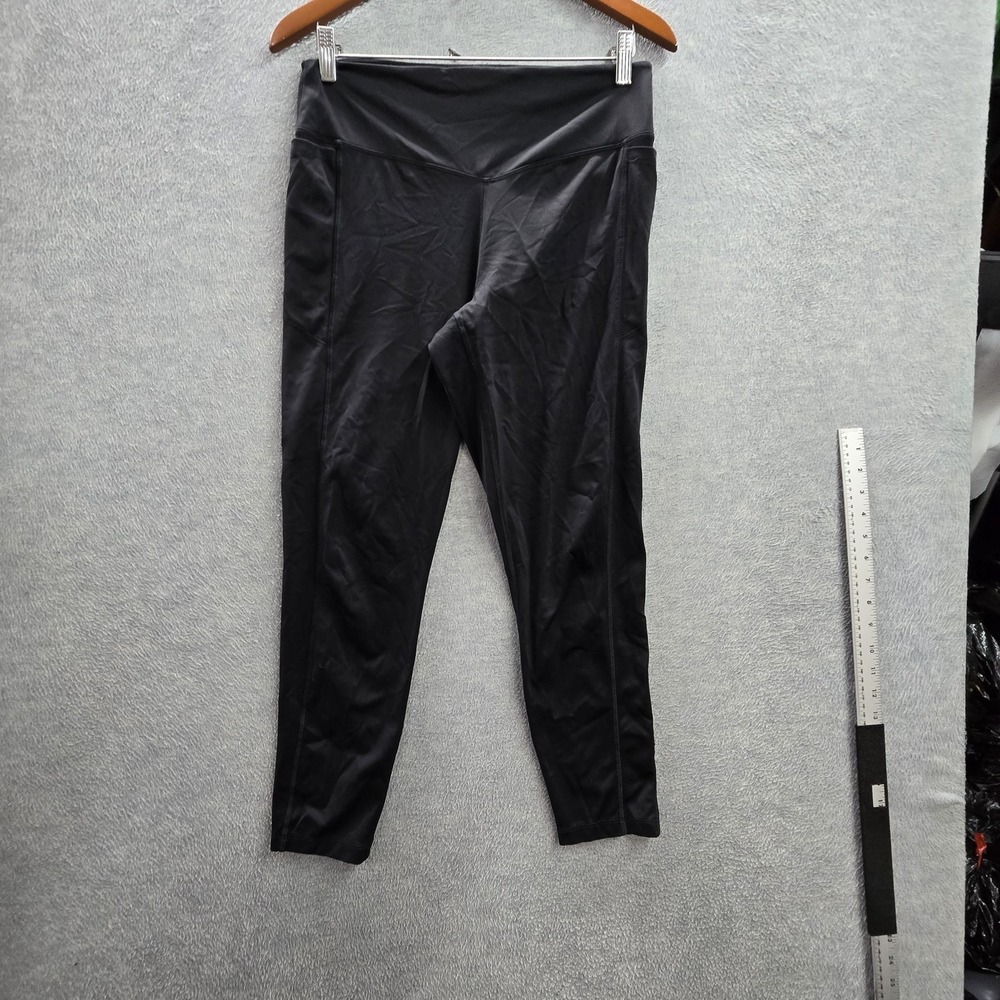 PINK Women‎ Activewear Pants L Black Yoga Legging Logo 23" Inseam